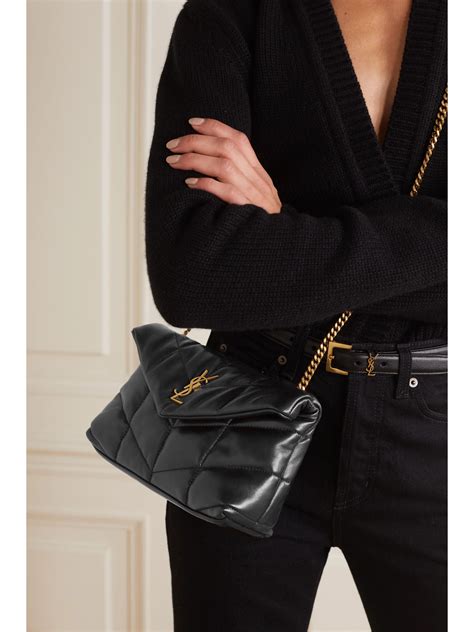 ysl loulou puffer black|YSL loulou puffer bag large.